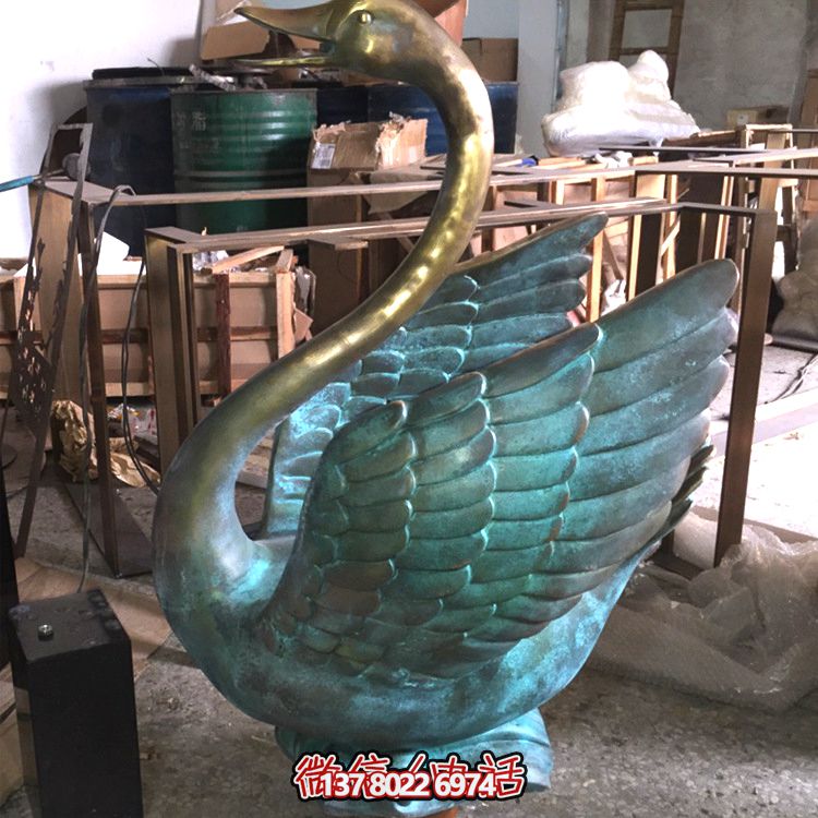 仿真彩繪不銹鋼天鵝雕塑 仿真彩繪不銹鋼天鵝雕塑