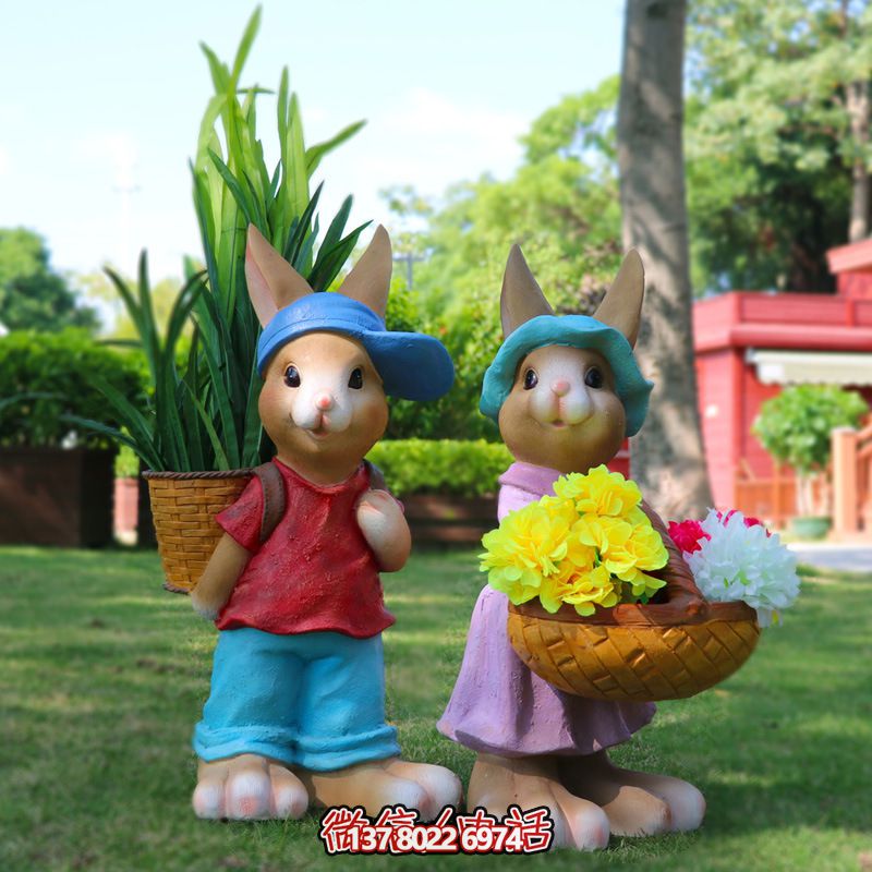 玻璃鋼兔子雕塑，只有可愛而不失大氣！
