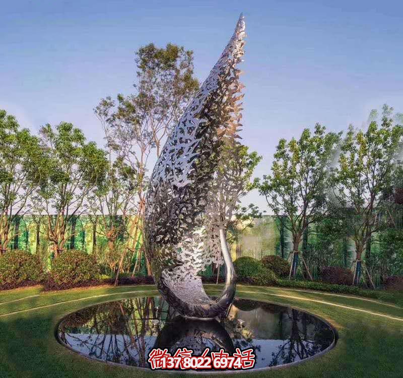 鳳凰不銹鋼雕塑，美化園林景觀