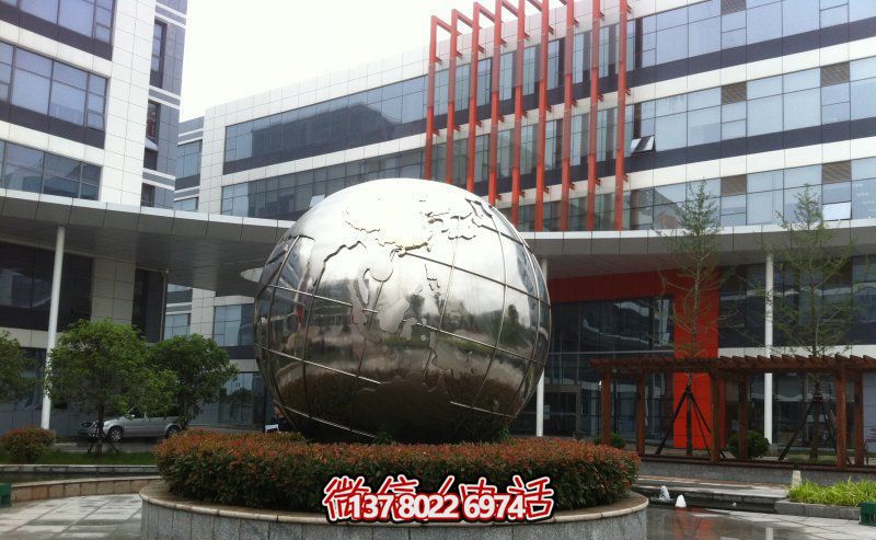企業(yè)專(zhuān)用不銹鋼花壇地球儀雕塑