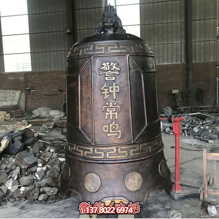 大型仿銅鐘玻璃鋼雕塑，給景區(qū)、寺廟、園林帶來更多美好