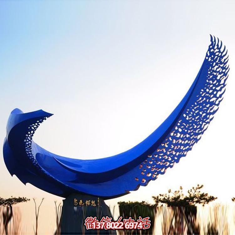 不銹鋼雕塑裝置，繽紛綠化帶景觀