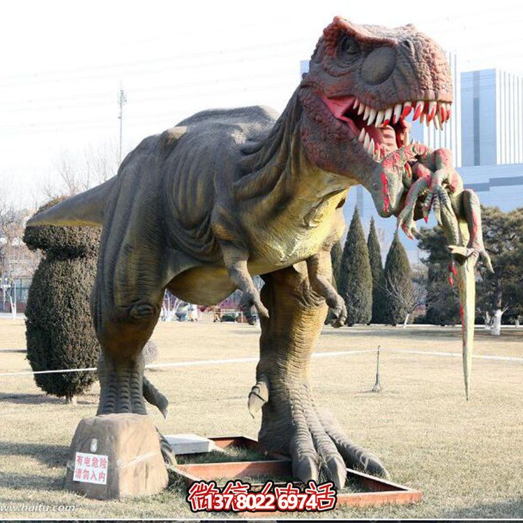 玻璃鋼仿真恐龍雕像，為動物園、園林等戶外場所擺放