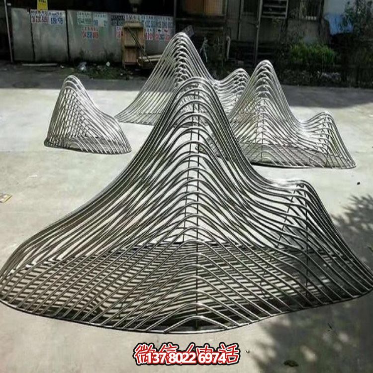 不銹鋼鏤空戶(hù)外景區(qū)水景擺件假山雕塑