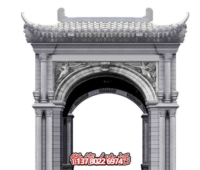 歐式中式創(chuàng)意青石牌坊門(mén)樓雕塑