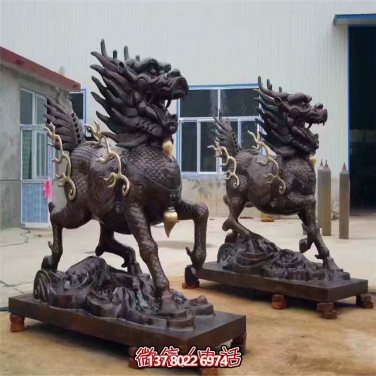 山水之藝，大型銅雕麒麟神雕塑