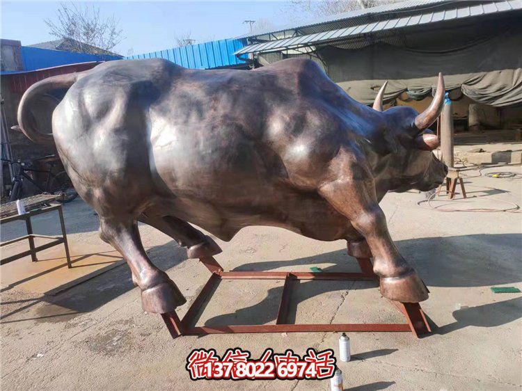 大型銅牛景觀雕塑，招財(cái)擺件