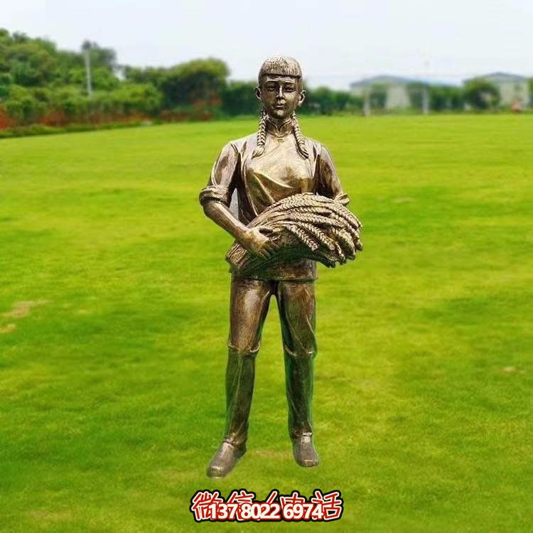 玻璃鋼仿銅農耕雕塑景區(qū)園林人物