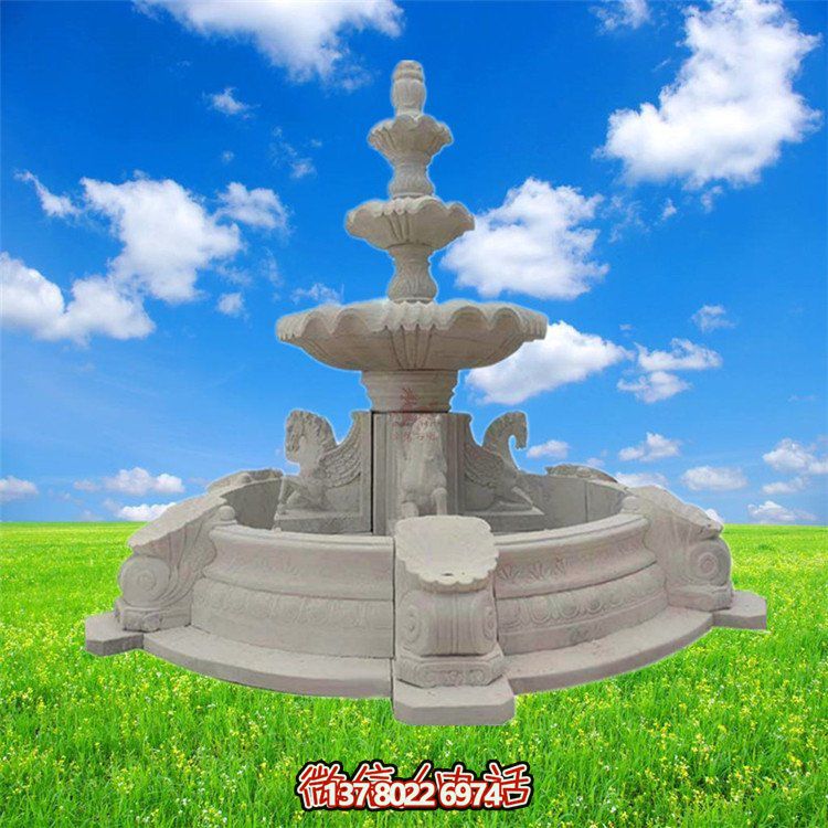 精美石雕噴泉，點綴大理園林之美