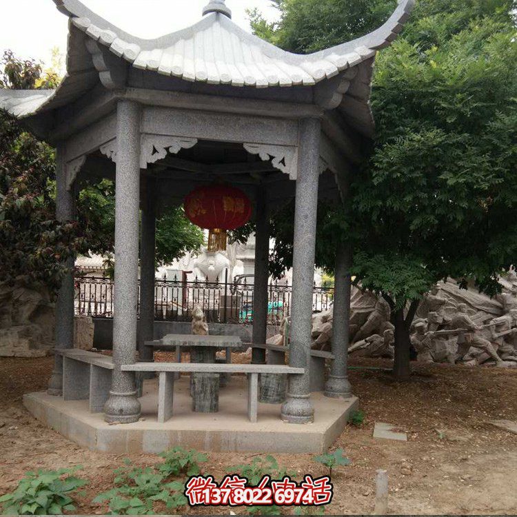 精美青石雕刻仿古中式?jīng)鐾ぃb點(diǎn)精美公園戶(hù)外