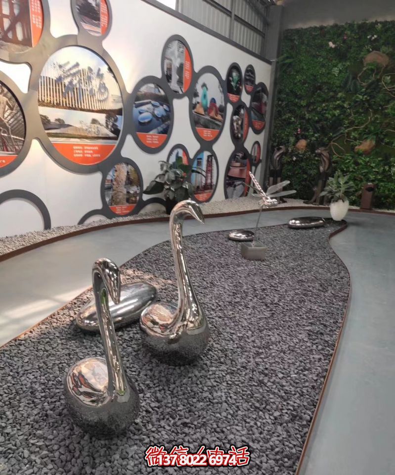 室內不銹鋼白鋼鏡面抽象美陳裝飾品天鵝雕塑 室內不銹鋼白鋼鏡面抽象美陳裝飾品天鵝雕塑