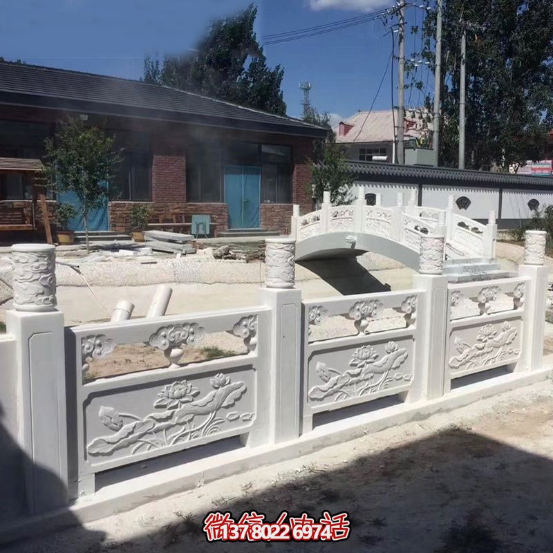 農(nóng)場庭院池塘大理石浮雕欄桿