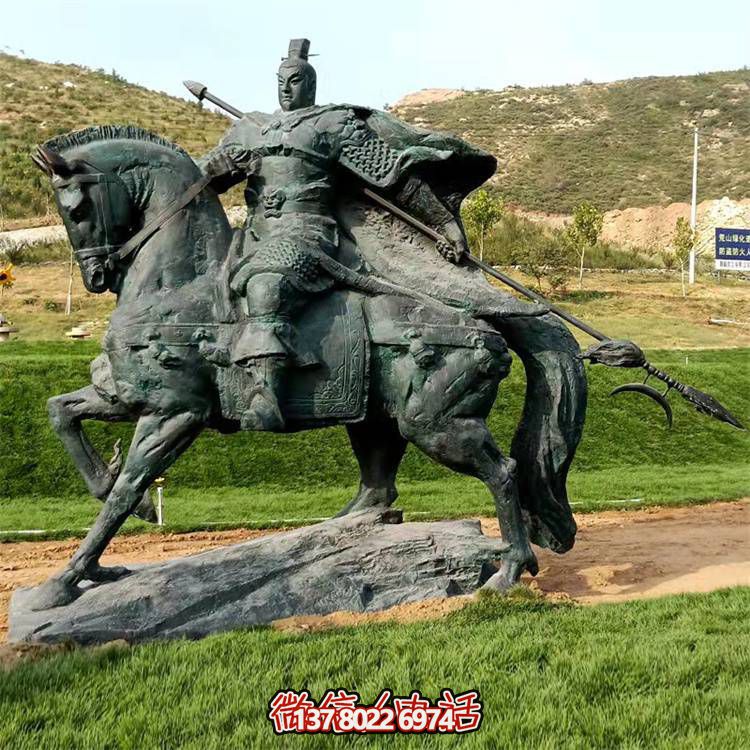 大型鑄銅大將騎馬雕塑古代歷史人物紀念館廣場景區擺件