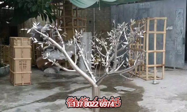 商場(chǎng)酒店鏡面不銹鋼樹雕塑 商場(chǎng)酒店鏡面不銹鋼樹雕塑