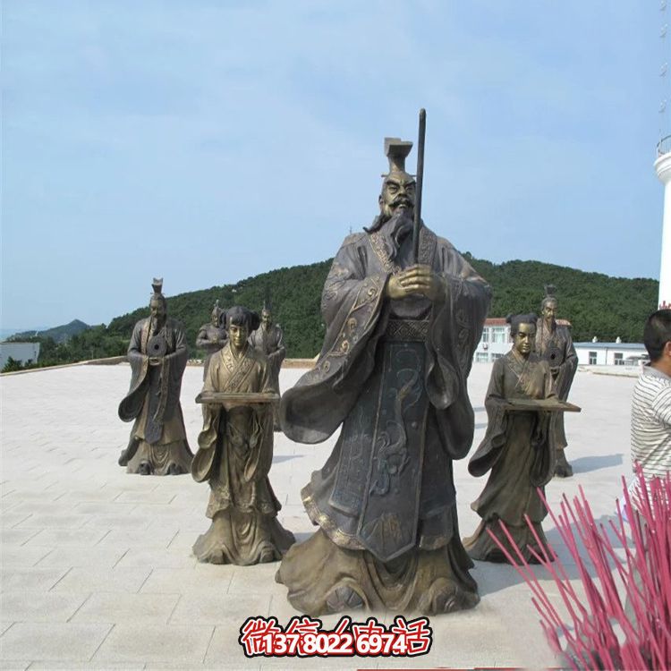 景區(qū)廣場(chǎng)秦始皇祭祀銅雕情景小品雕塑 景區(qū)廣場(chǎng)秦始皇祭祀銅雕情景小品雕塑
